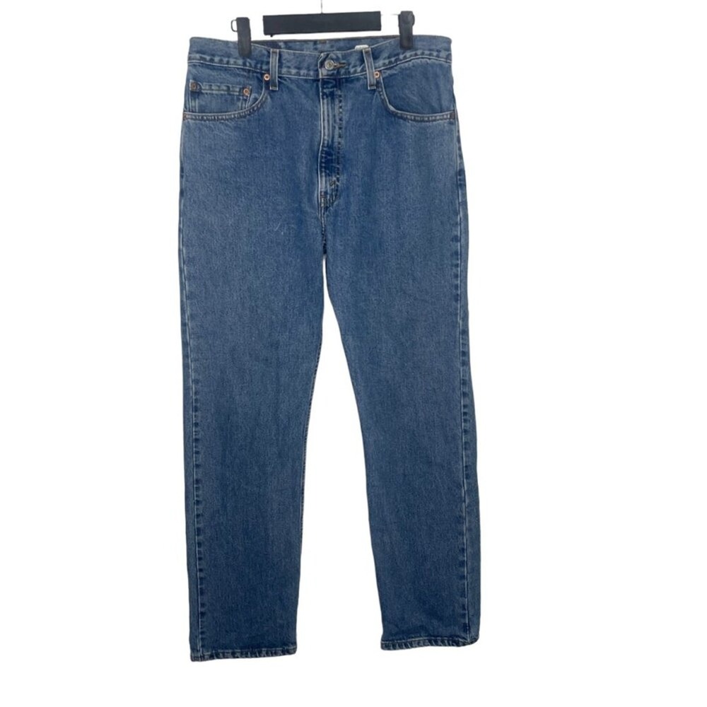 Levis 505 Regular Fit Straight Leg Jeans Mens W34 L32 Medium Wash Blue Denim